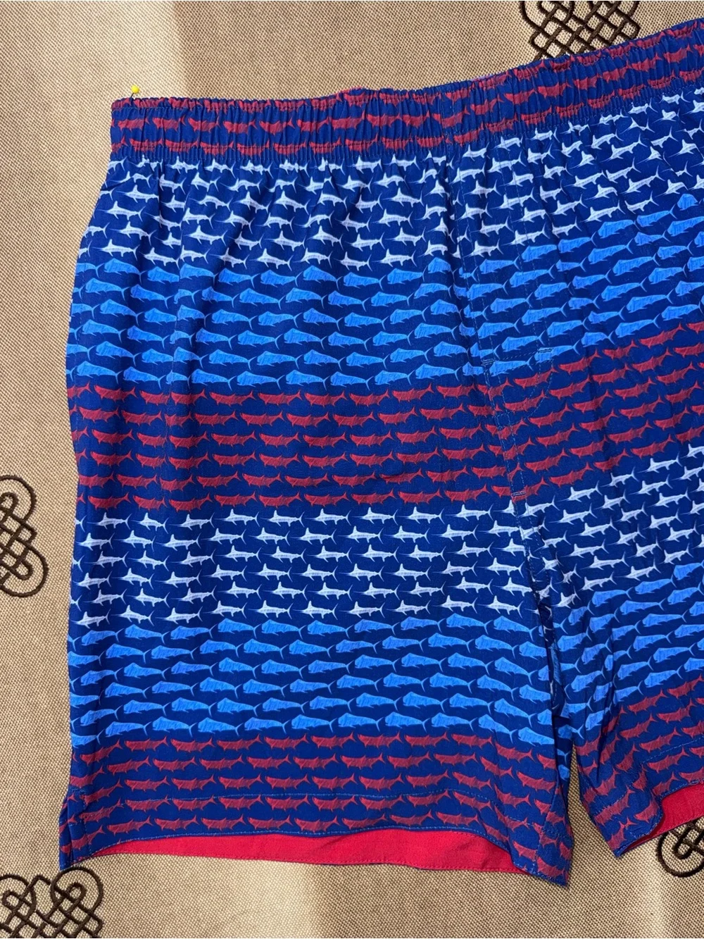 Guy Harvey NWT! Men's Mesh Inset Beachwear Swim Trunks In State Blue Size M